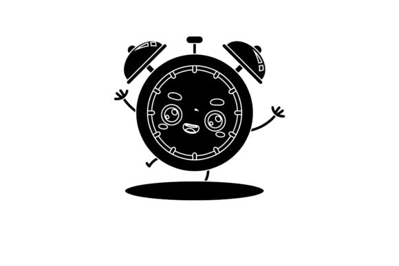 Back to School Kawaii Clock Silhouette