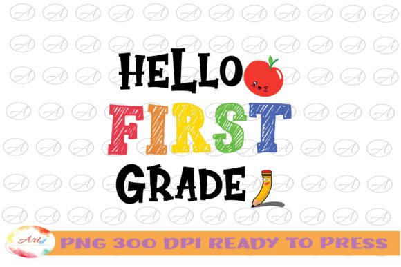 Hello First Grade 1st Back to School: A Versatile Digital Design for Your Projects