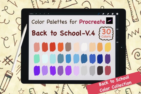 Procreate Color Palettes: Back to School V4