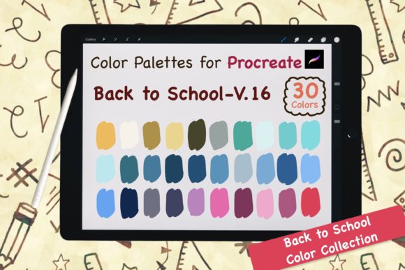 Unlock Seasonal Creativity with Procreate Color Palette-BackToSchool V16